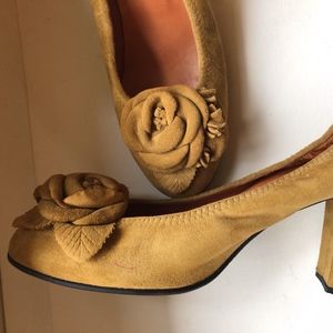 Mustard Suede Heels